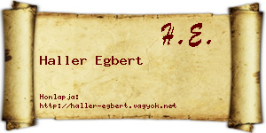 Haller Egbert névjegykártya